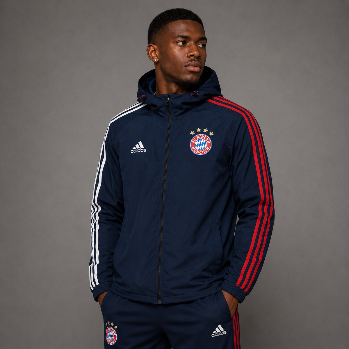 Jaqueta Corta-Vento Adidas Bayern de Munique na TSN Sports