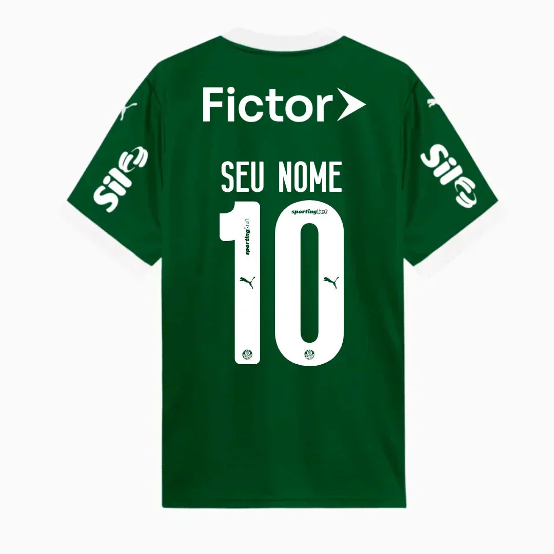 Camisa Puma Palmeiras 2025/26 I Com Patrocínios, vista de frente