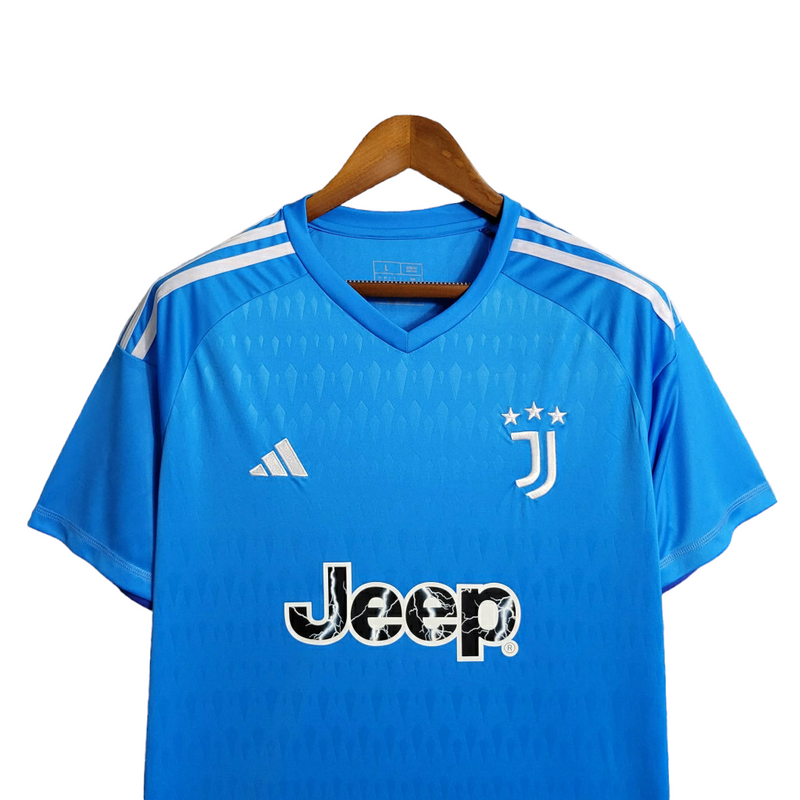 Camisa Juventus Goleiro II 23/24 - Torcedor  - Azul com detalhes em branco e preto