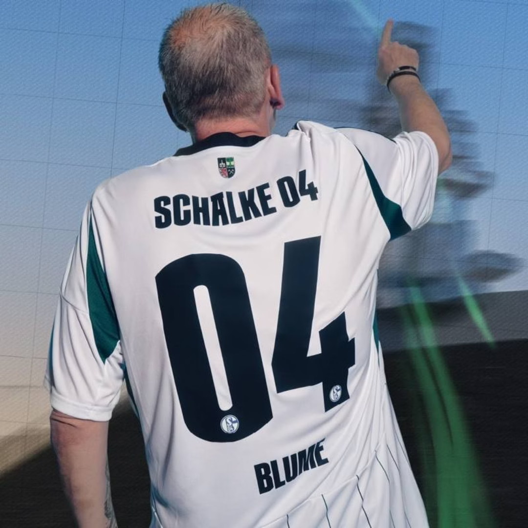 Camisa Adidas Schalke 04 II 2024/25 Torcedor, detalhe da manga