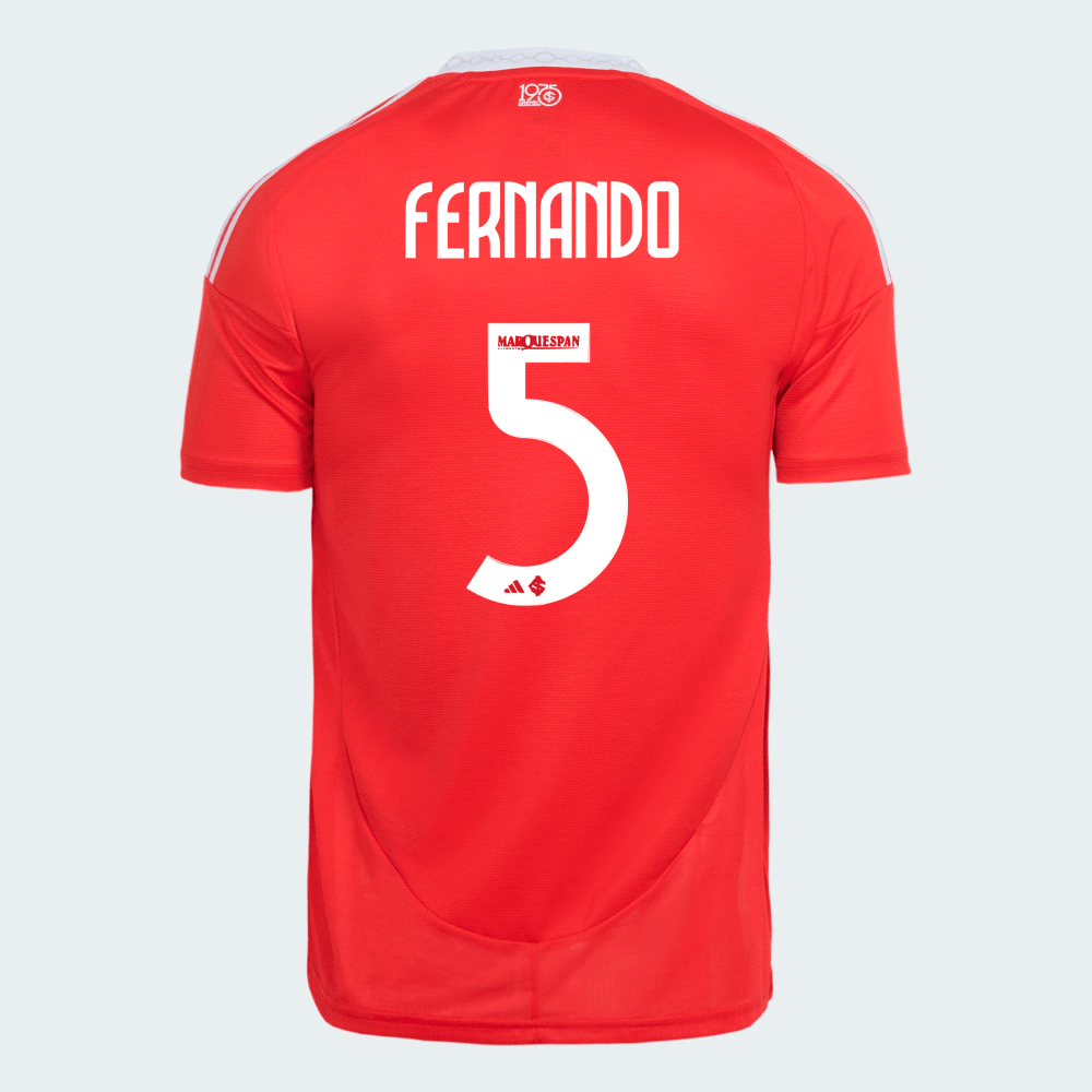 Camisa Adidas Internacional 2025/26 I - Fernando N° 5 - Torcedor na TSN Sports