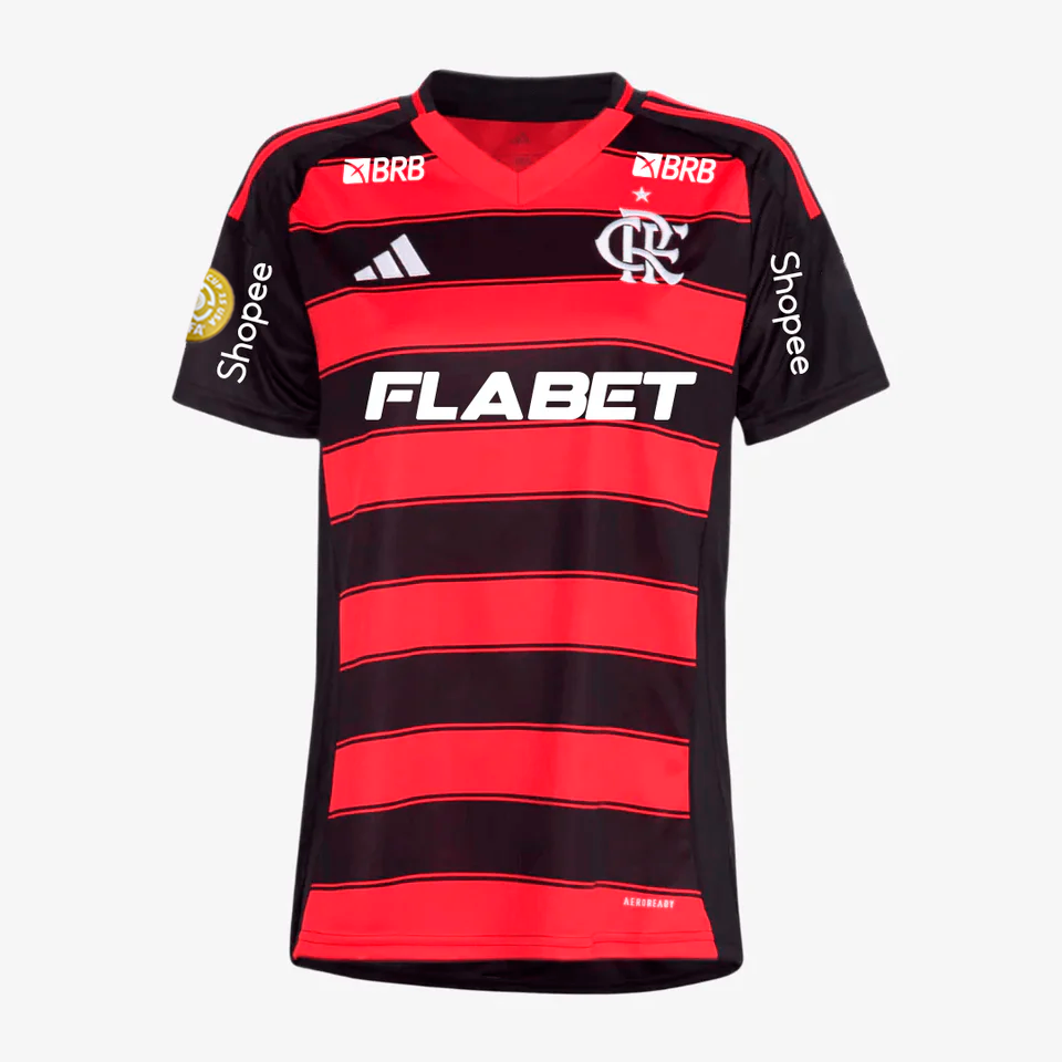 Camisa Feminina Adidas Flamengo 2025/26 I Com Patrocínios na TSN Sports