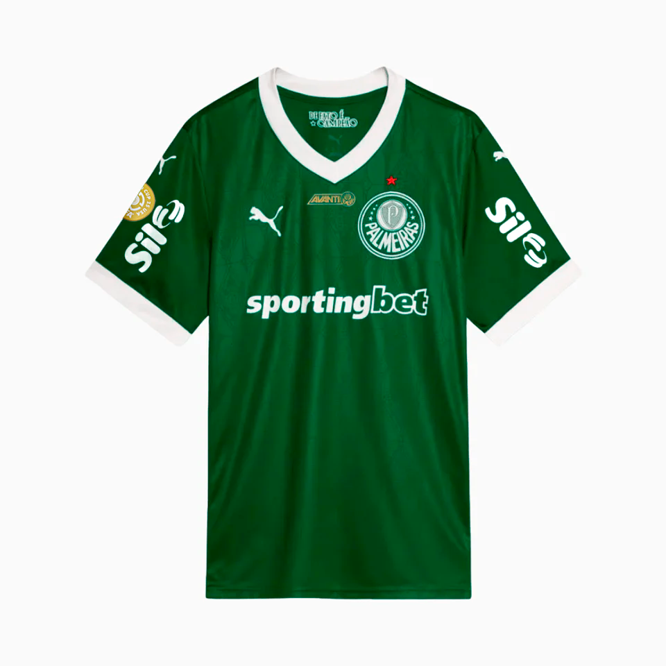 Camisa Puma Palmeiras 2025/26 I Com Patrocínios, detalhe do tecido