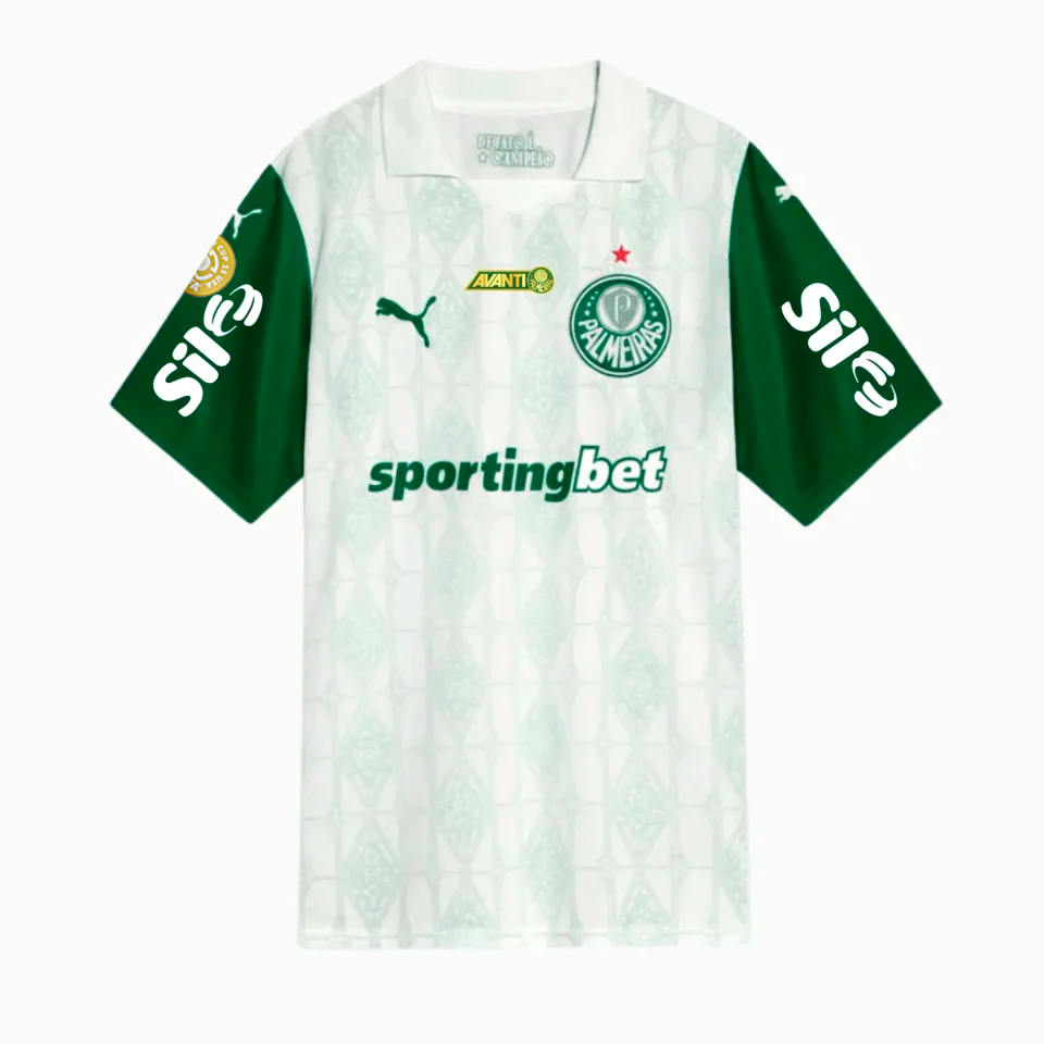 Camisa Puma Palmeiras 2025/26 II Com Patrocínios, detalhe do tecido