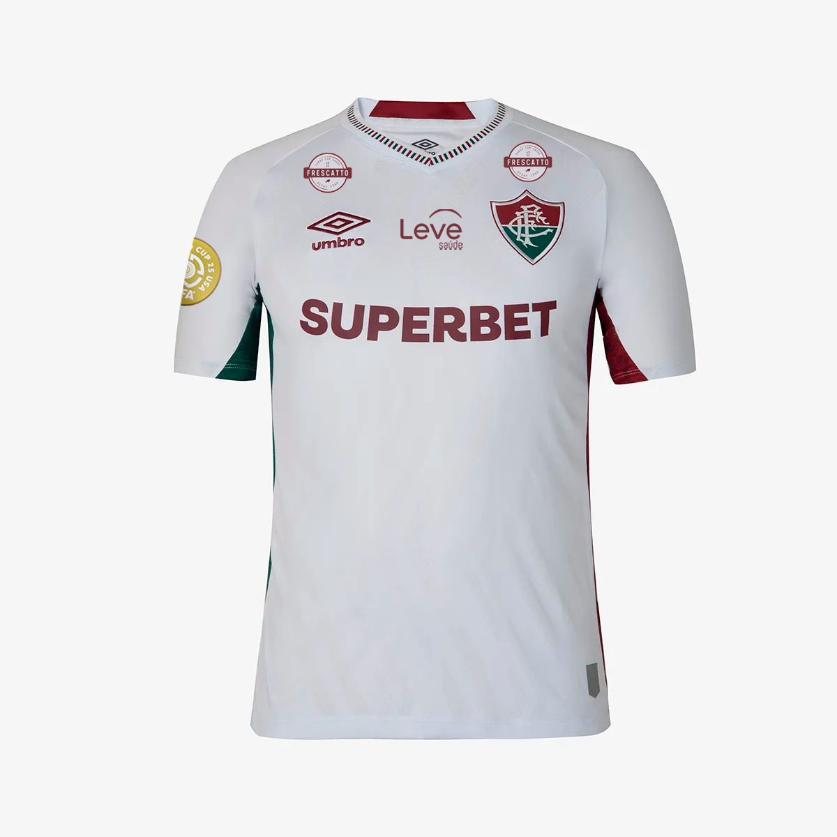 Camisa Umbro Fluminense 2025/26 II Com Patrocinios, detalhe da gola
