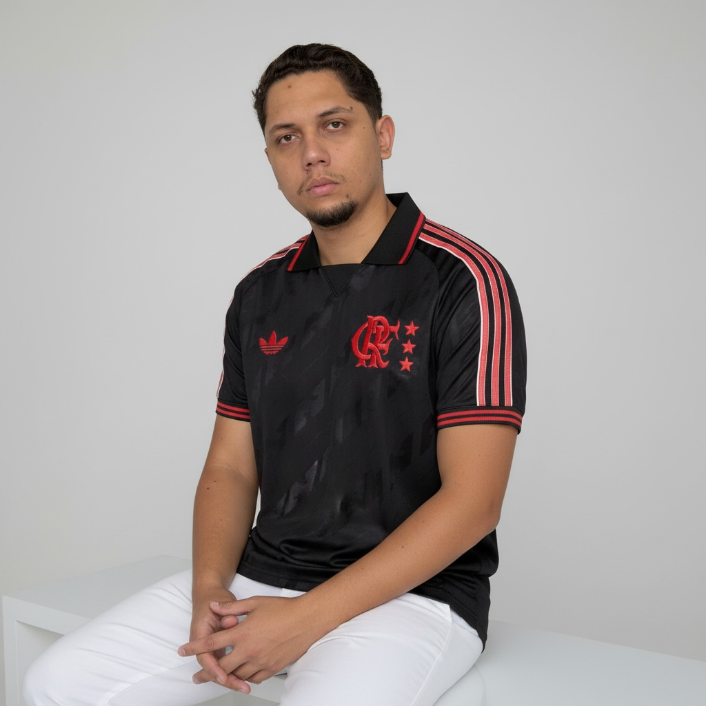 Camisa Flamengo Lifestyler 25/26 Adidas Masculina - Preto na TSN Sports