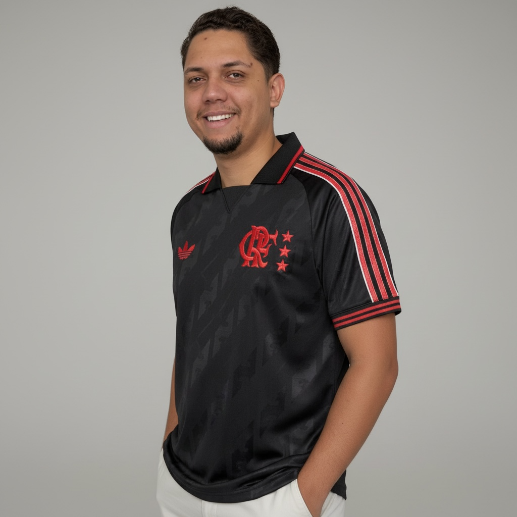 Camisa Flamengo Lifestyler 25/26 Adidas Masculina - Preto na TSN Sports