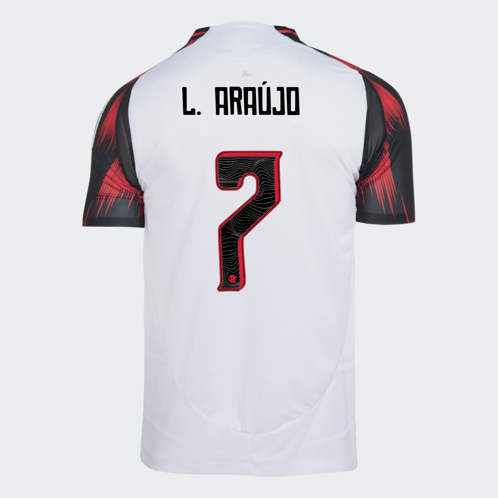 Camisa Adidas Flamengo 2025/26 II DE L. ARAÚJO N° 7 na TSN Sports