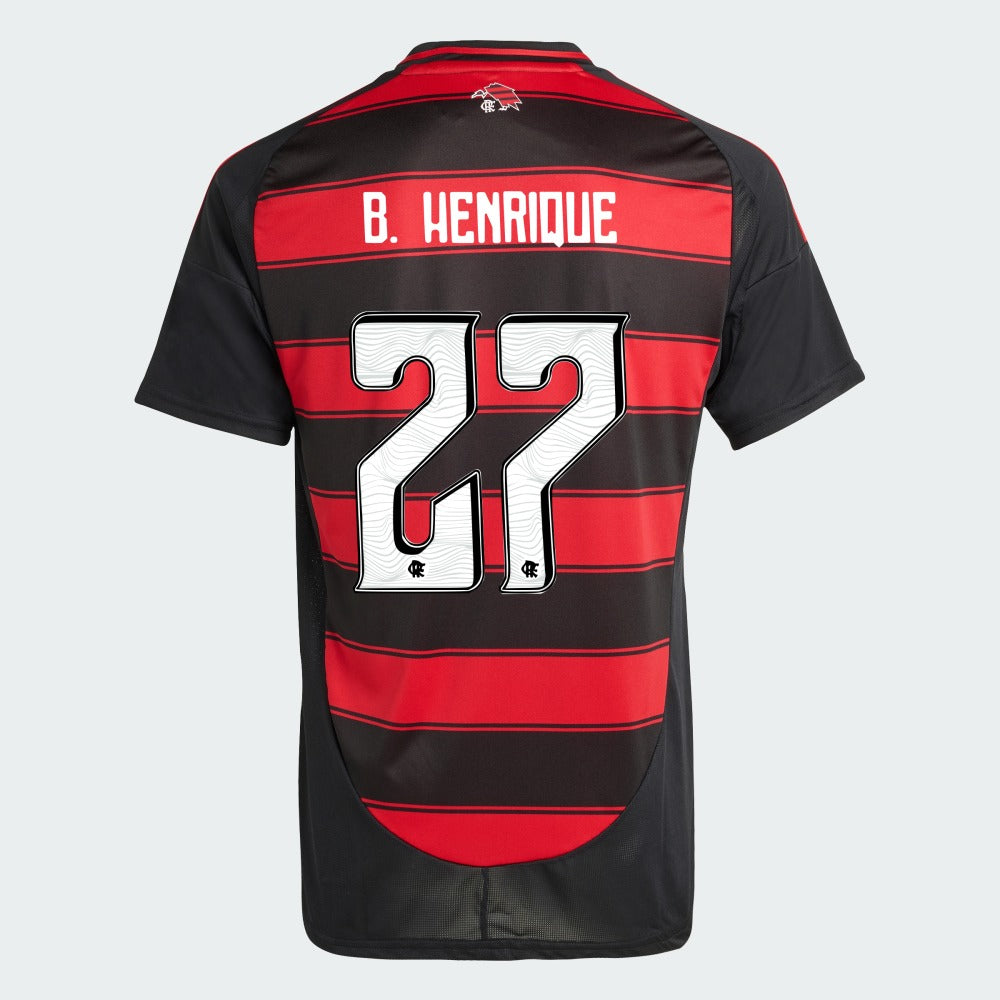 Camisa Adidas Flamengo 2025/26 I B. HENRIQUE N° 27 na TSN Sports