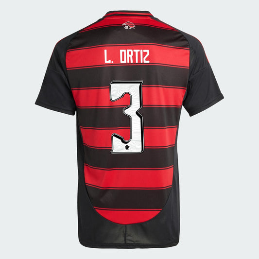 Camisa Adidas Flamengo 2025/26 I LÉO ORTIZ N° 3 na TSN Sports