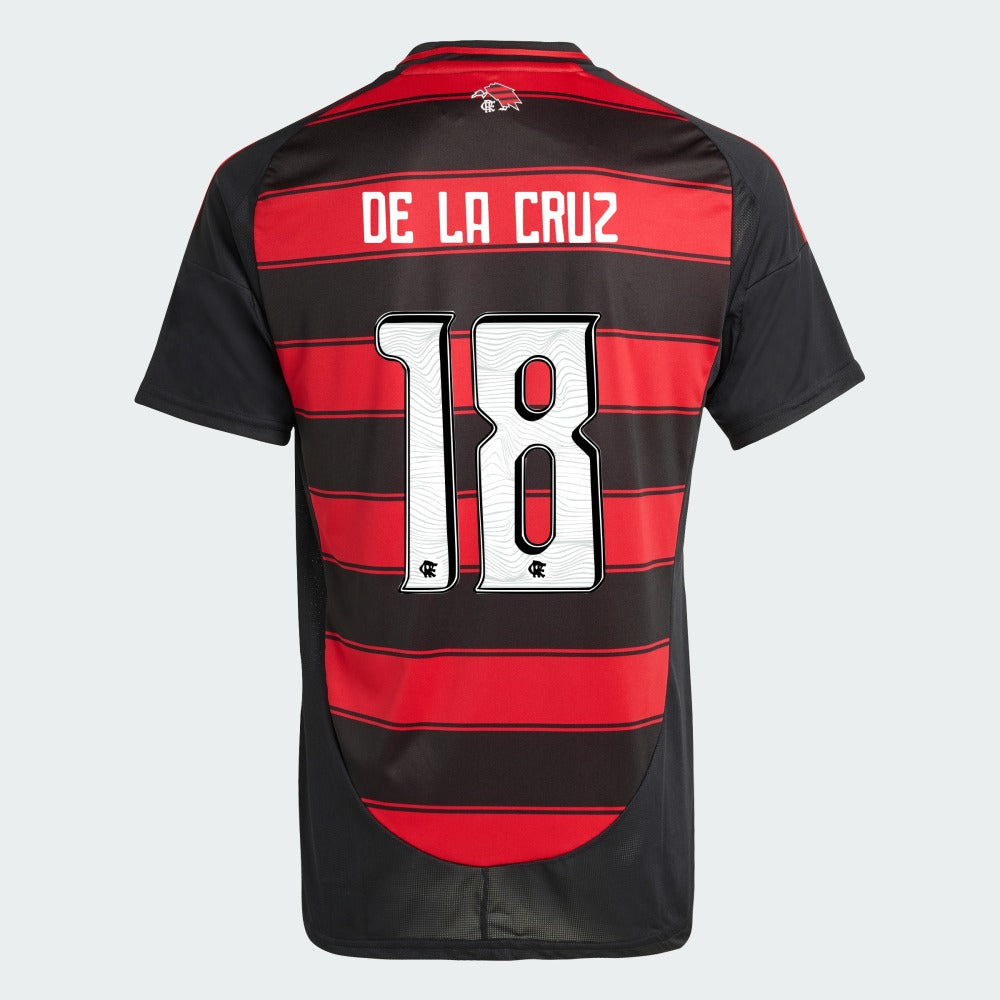 Camisa Adidas Flamengo 2025/26 I DE LA CRUZ N° 18 na TSN Sports
