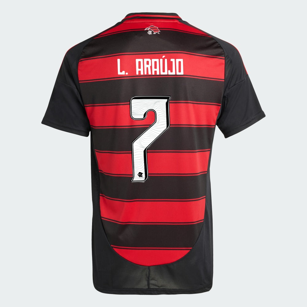 Camisa Adidas Flamengo 2025/26 I L. ARAÚJO N° 7 na TSN Sports