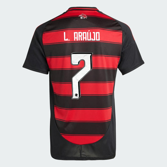 Camisa Adidas Flamengo 2025/26 I L. ARAÚJO N° 7 na TSN Sports