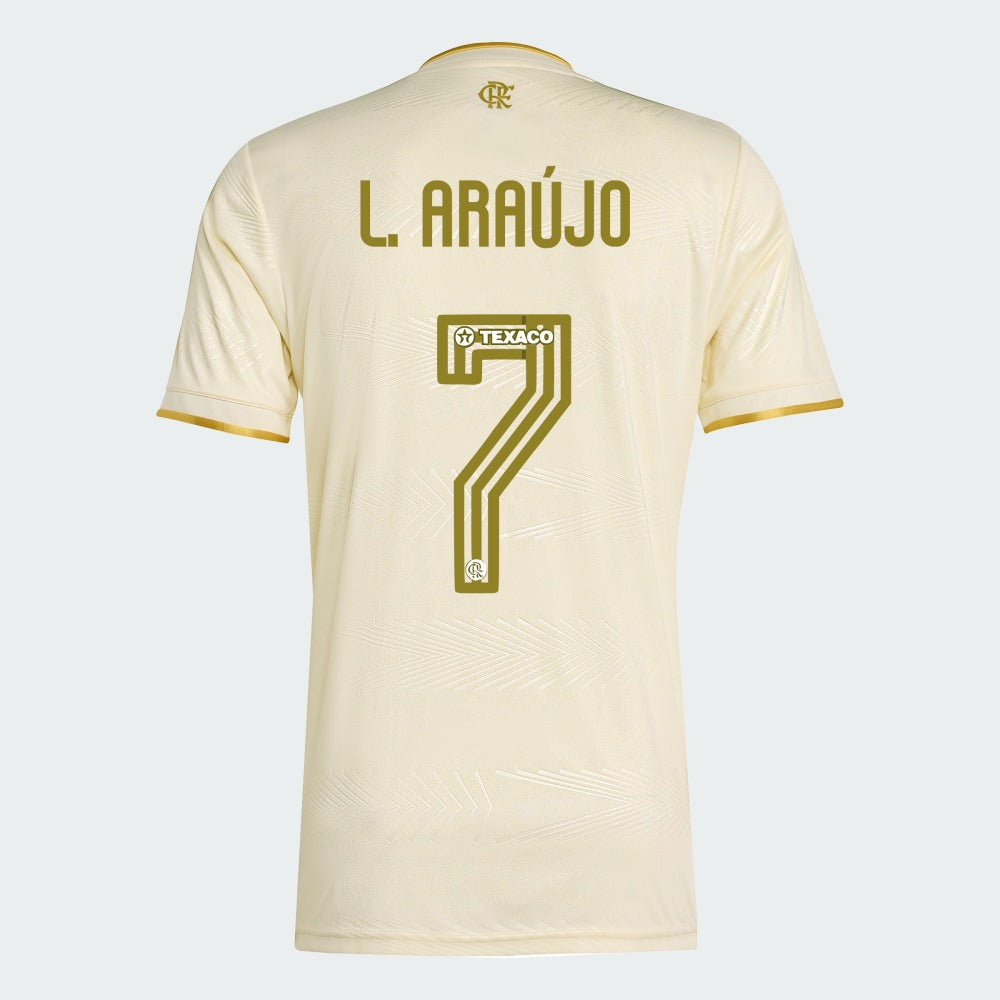 Camisa Adidas Flamengo 2025/26 III LUIZ ARAUJO N° 7 na TSN Sports