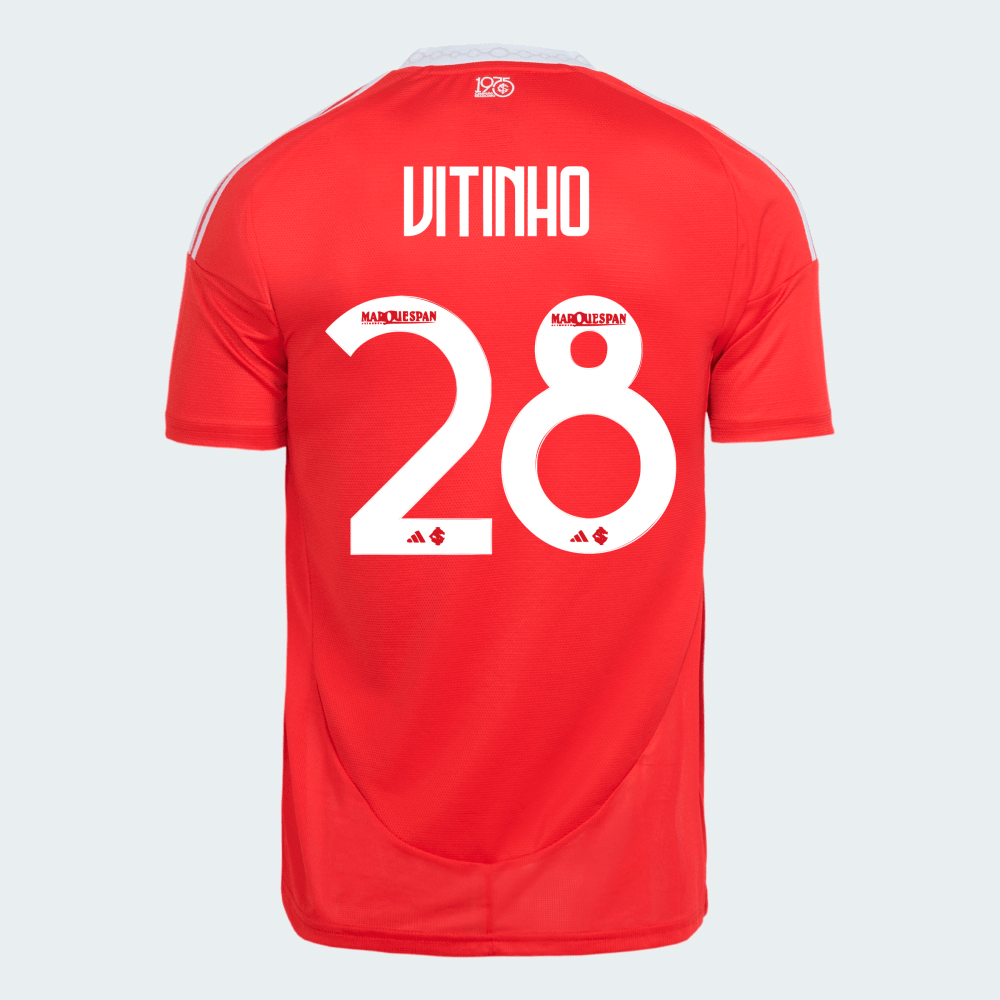 Camisa Adidas Internacional 2025/26 I - Vitinho N° 28 - Torcedor na TSN Sports
