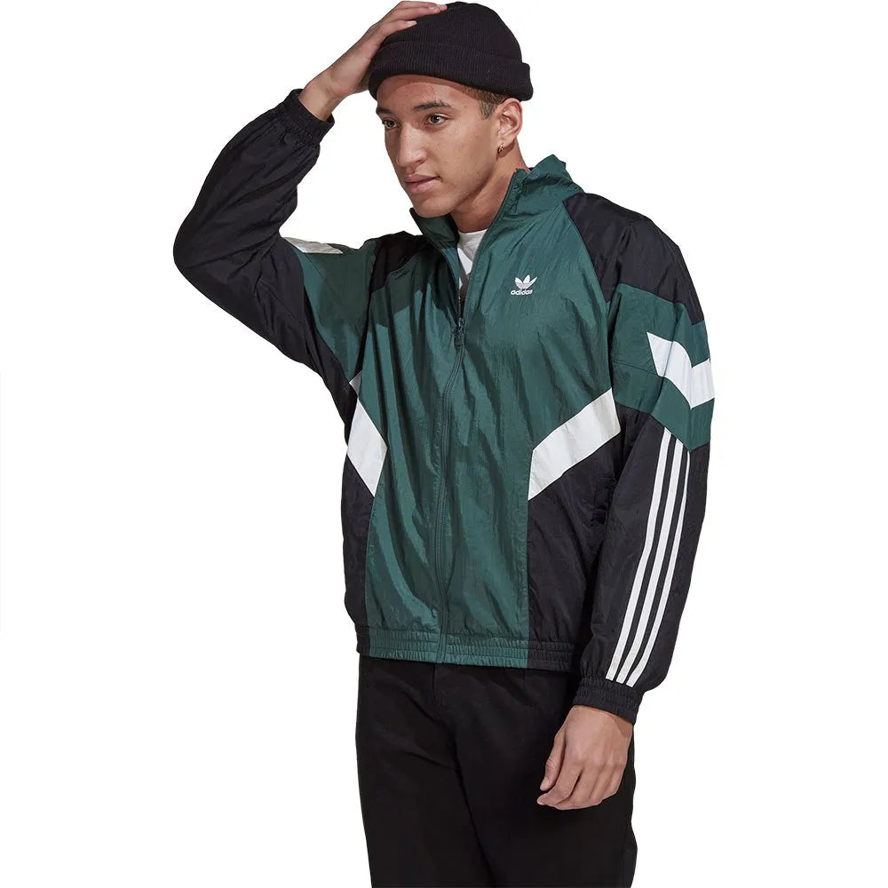 Jaqueta Corta-Vento Adidas Originals Rekive, detalhe da gola