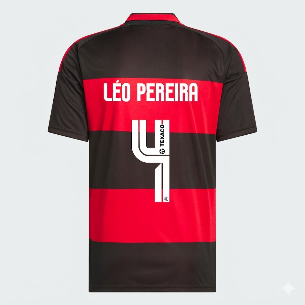 Camisa Adidas Flamengo 2026/27I LÉO PEREIRA N° 4 na TSN Sports