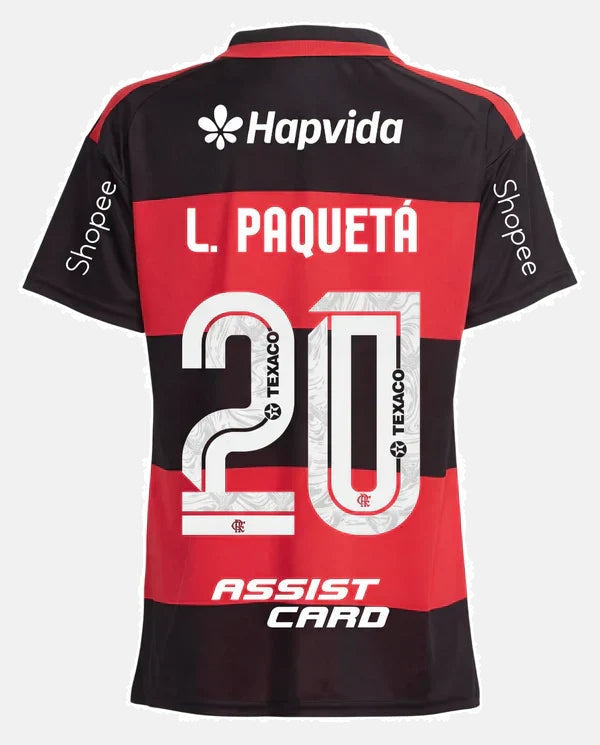 Camisa Flamengo I 2026 L. Paquetá N° 20 na TSN Sports