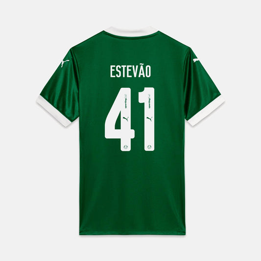 Camisa Puma Palmeiras 2025/26 I - Estevão N° 41 na TSN Sports