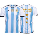 Camisa Seleção da Argentina Três Estrelas - Campeã 2022 Torcedor  - Azul e Branca