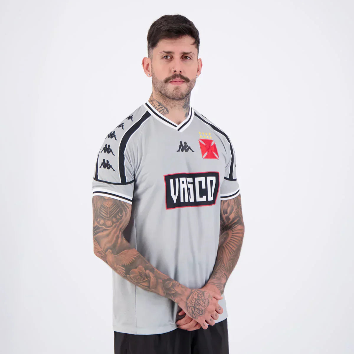 Camisa Kappa Vasco Aquecimento 2025, detalhe do escudo