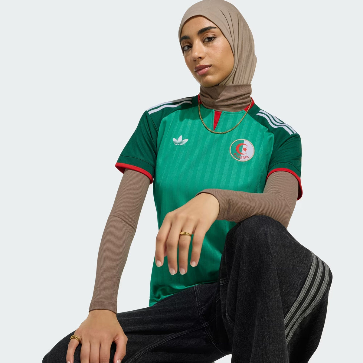 Camisa Feminina Argélia 2026/27 I, detalhe da gola