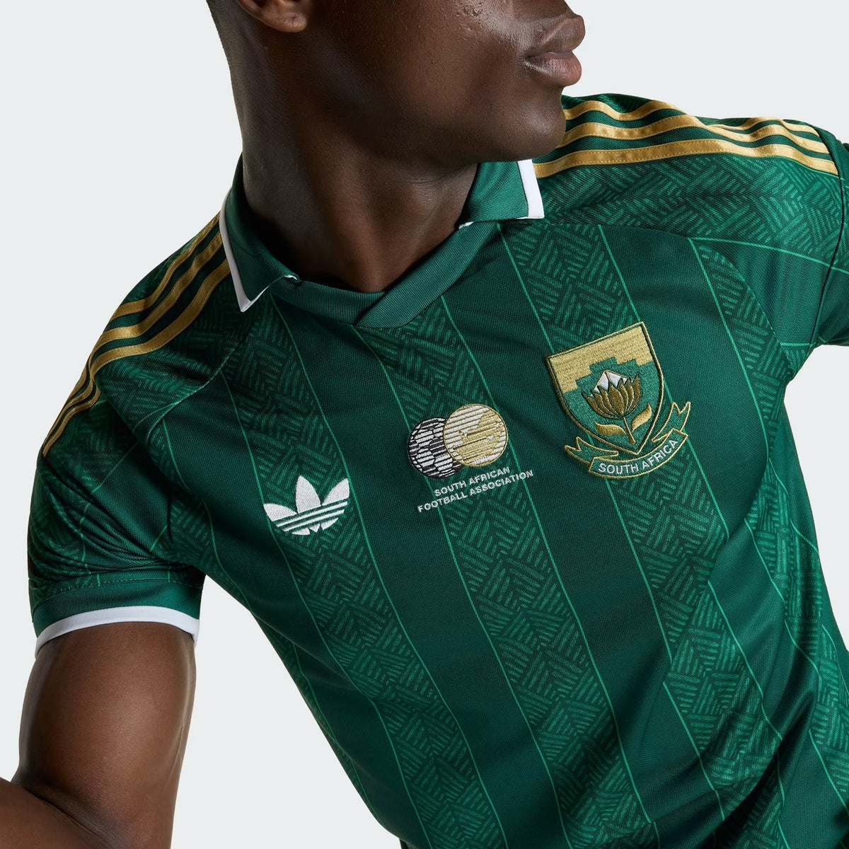 Camisa África do Sul 2026/27 I, detalhe do escudo