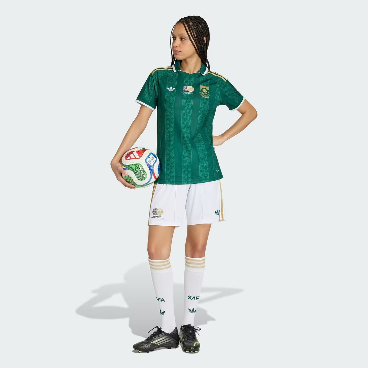 Camisa Feminina África do Sul 2026/27 I, detalhe do tecido