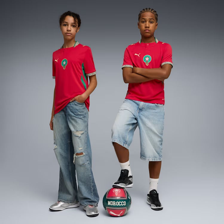 Camisa Infantil Marrocos 2026/27 I, detalhe da gola