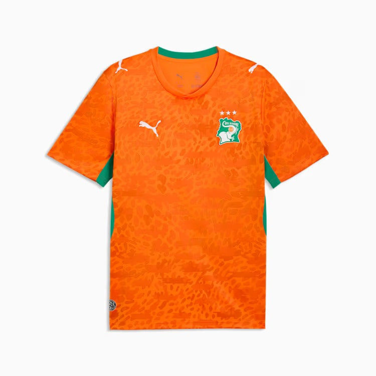 Camisa Costa do Marfim 2026/27 I, detalhe da gola