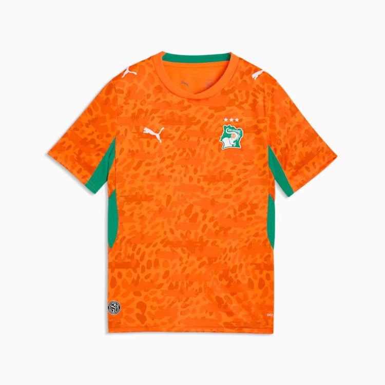 Camisa Infantil Costa do Marfim 2026/27 I, detalhe da gola
