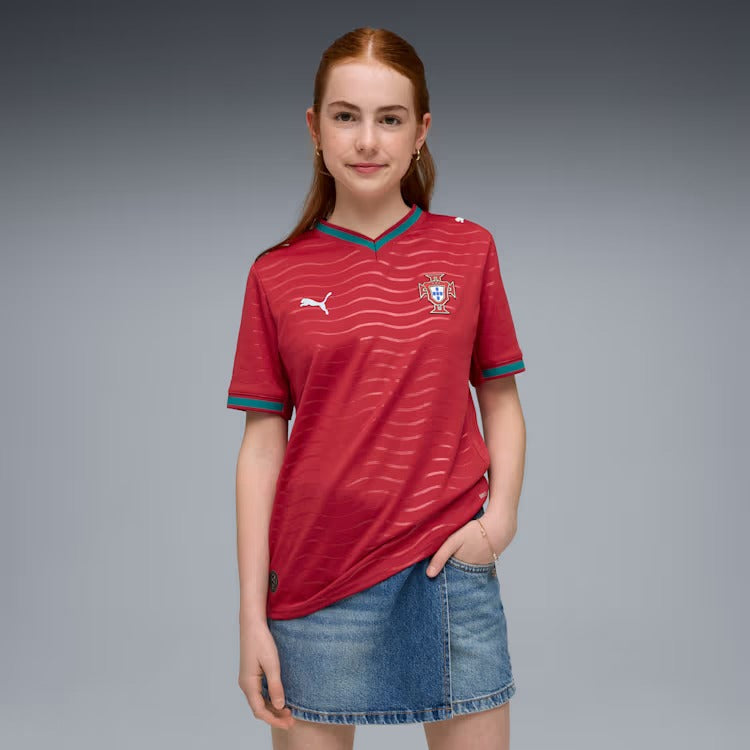 Camisa Infantil Portugal 2026/27 I, detalhe da gola