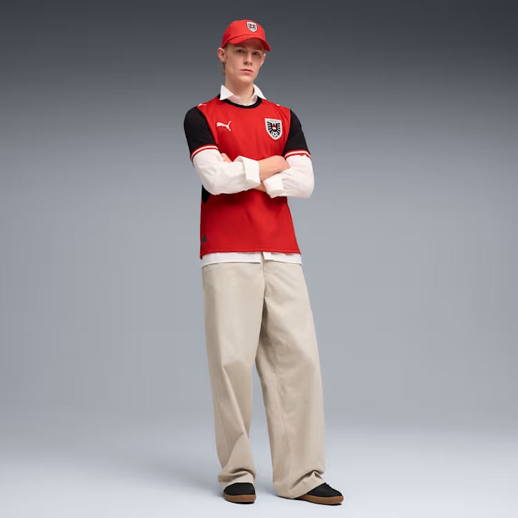 Camisa Áustria 2026/27 I, detalhe da gola