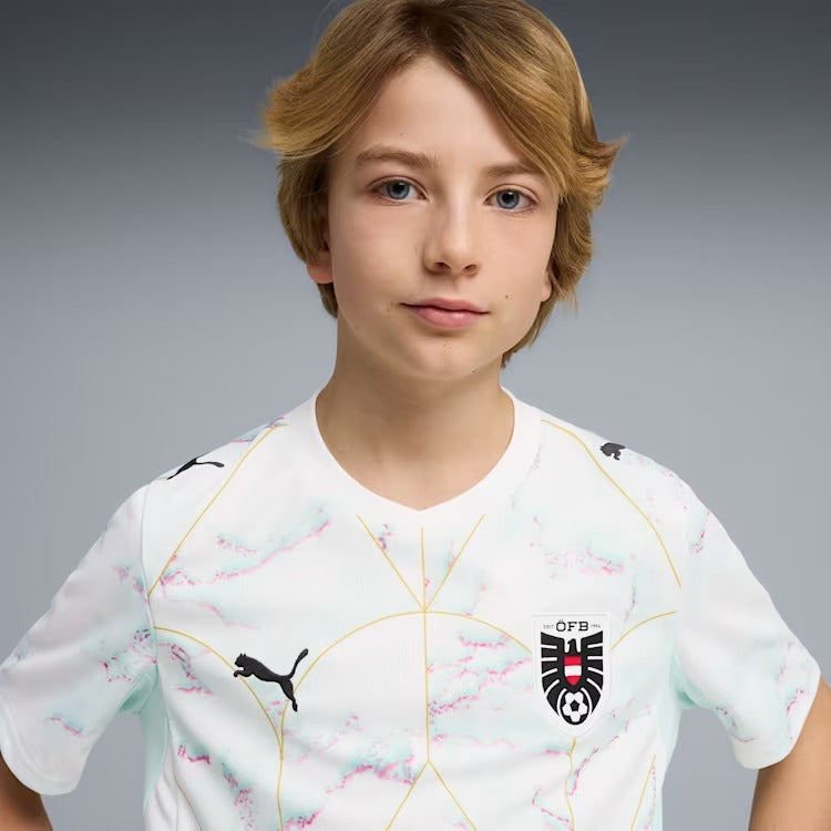 Camisa Infantil Áustria 2026/27 II, vista de frente