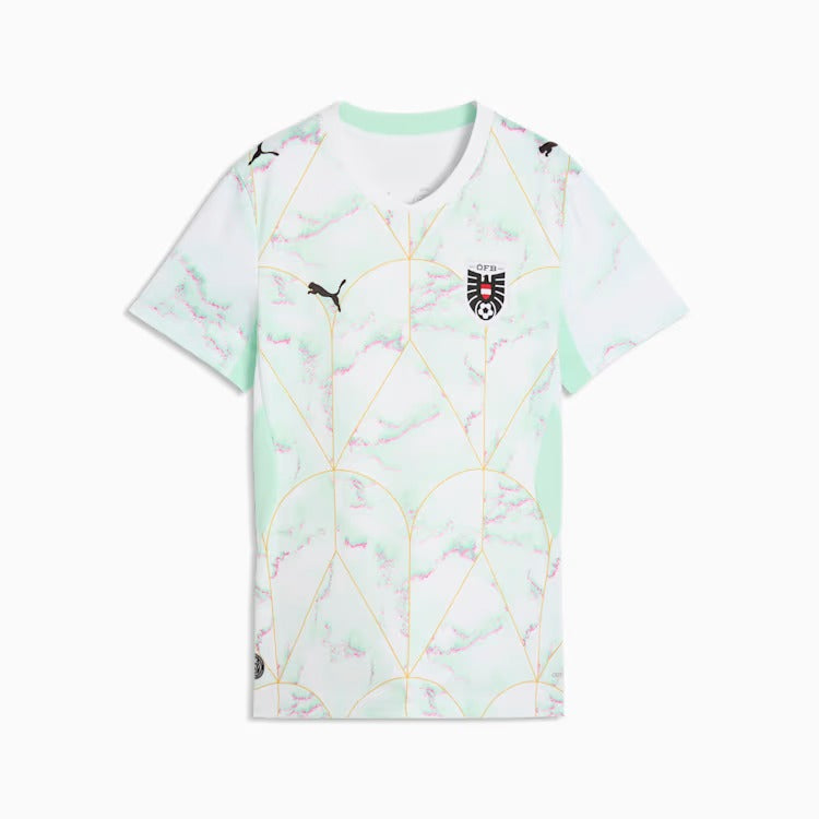 Camisa Feminina Áustria 2026/27 II, detalhe do escudo