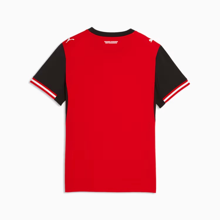 Camisa Infantil Áustria 2026/27 I, detalhe do tecido
