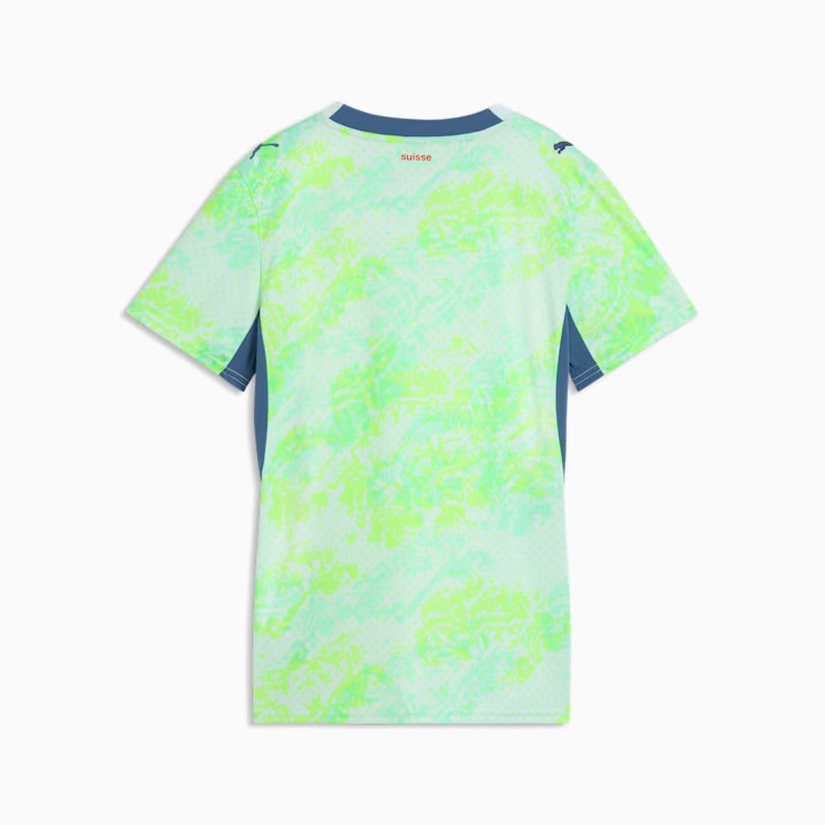 Camisa Feminina Suíça 2026/27 II, detalhe da gola