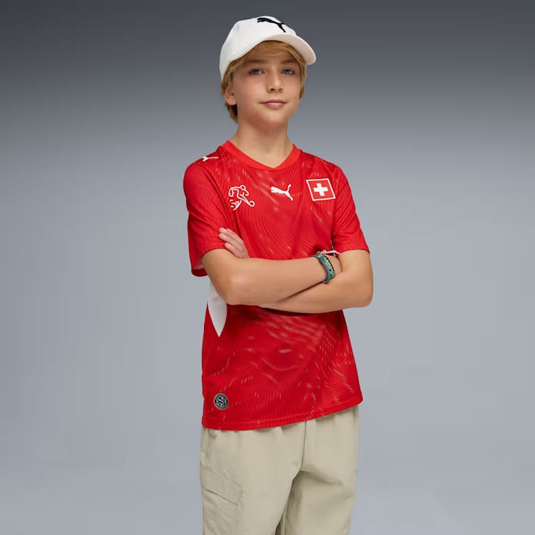 Camisa Infantil Suíça 2026/27 I, vista de frente