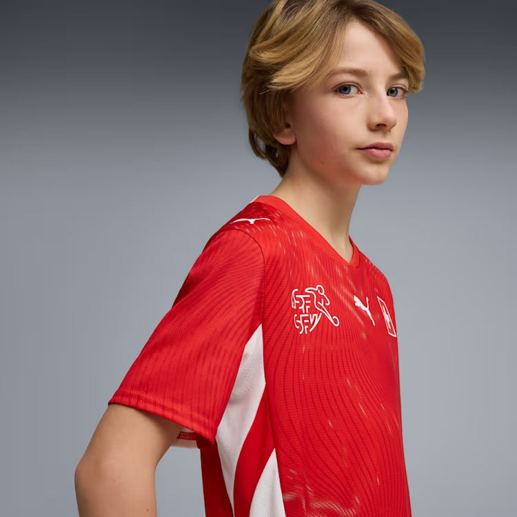 Camisa Infantil Suíça 2026/27 I, vista de costas