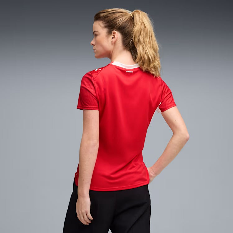 Camisa Feminina Suíça 2026/27 I, vista de costas