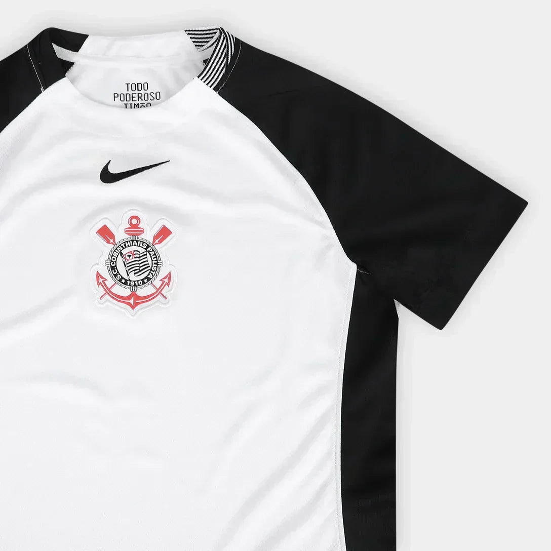Camisa Feminina Nike Corinthians 2025/26 I Torcedor, detalhe da gola