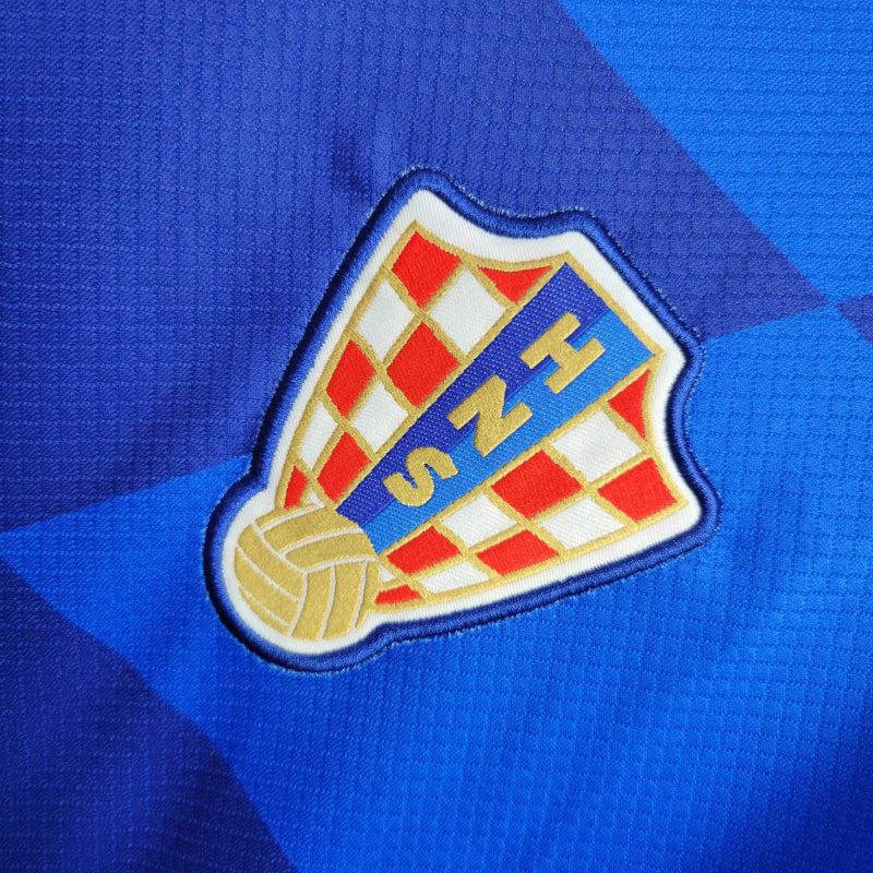 Camisa Seleção da Croácia II 24/25 - Torcedor  Masculina - Azul com detalhes em vermelho