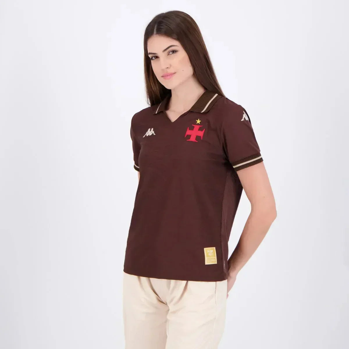 Camisa Feminina Vasco III 2025/26, detalhe do escudo