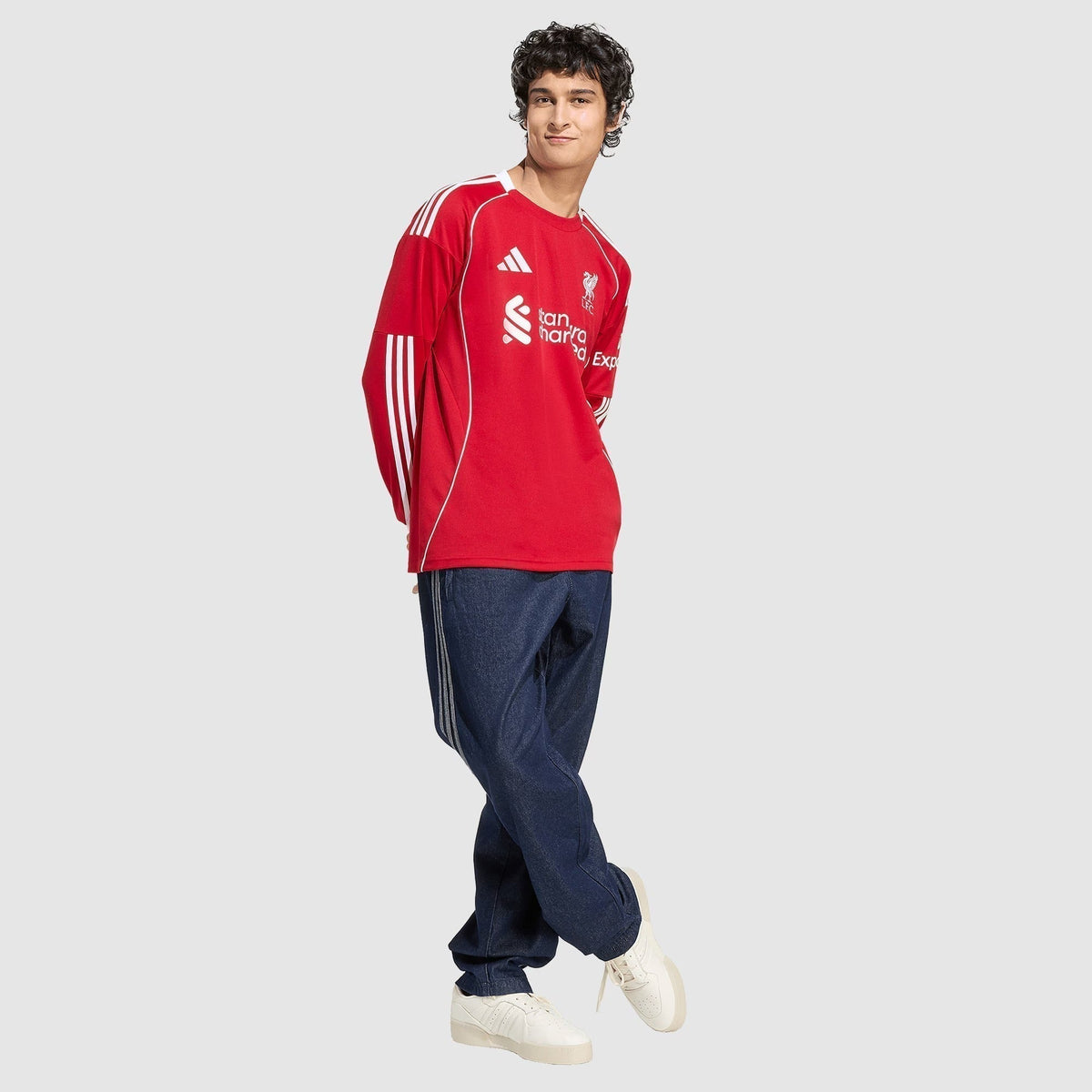 Camisa adidas Liverpool 2025/26 I Manga Longa, vista de frente