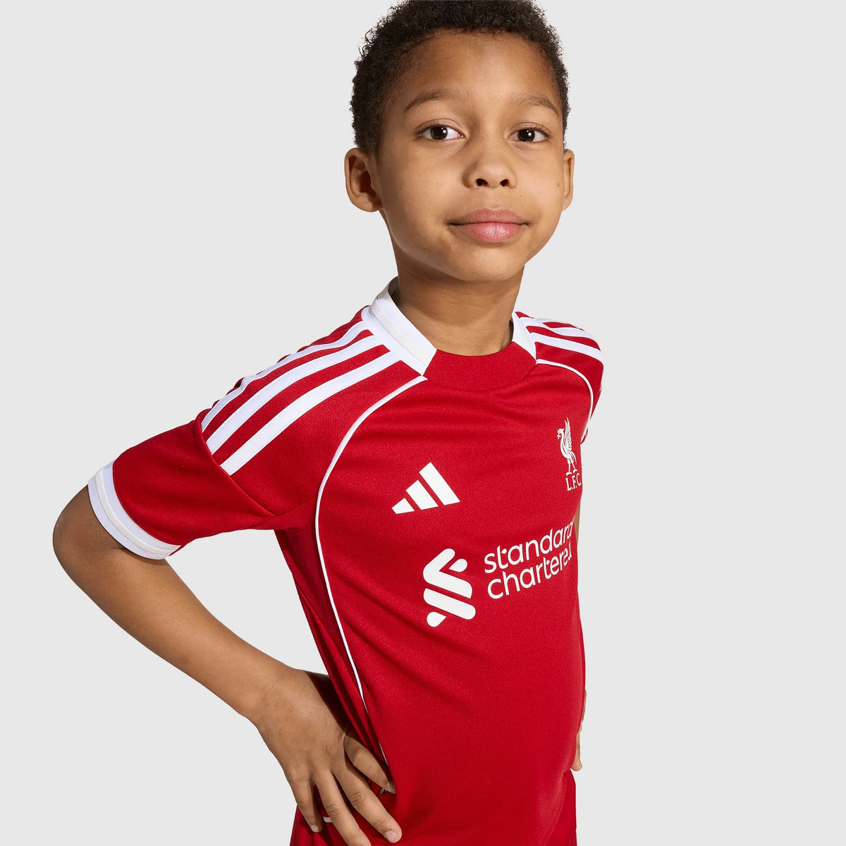 Conjunto Infantil adidas Liverpool 2025/26 I na TSN Sports