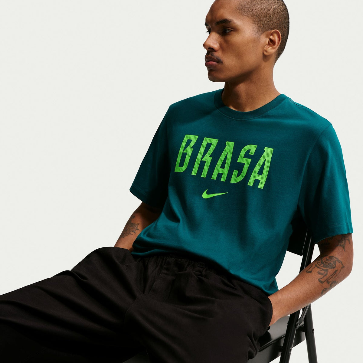 Camisa Brasil Sportswear Masculino, detalhe da gola