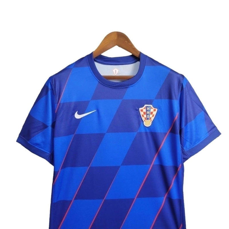 Camisa Seleção da Croácia II 24/25 - Torcedor  Masculina - Azul com detalhes em vermelho