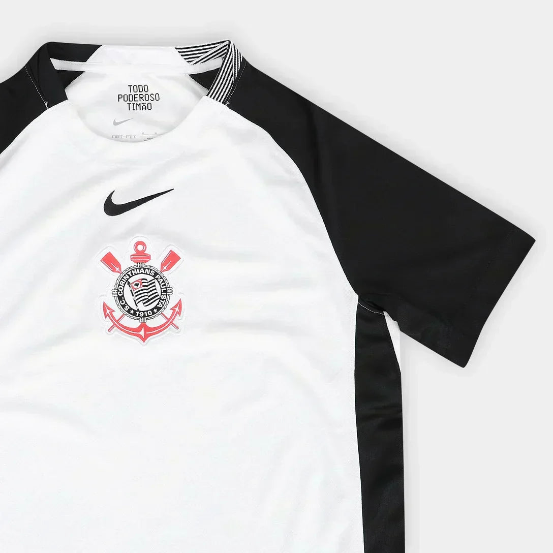 Camisa Nike Corinthians 2025/26 I GARRO N° 8, detalhe da gola