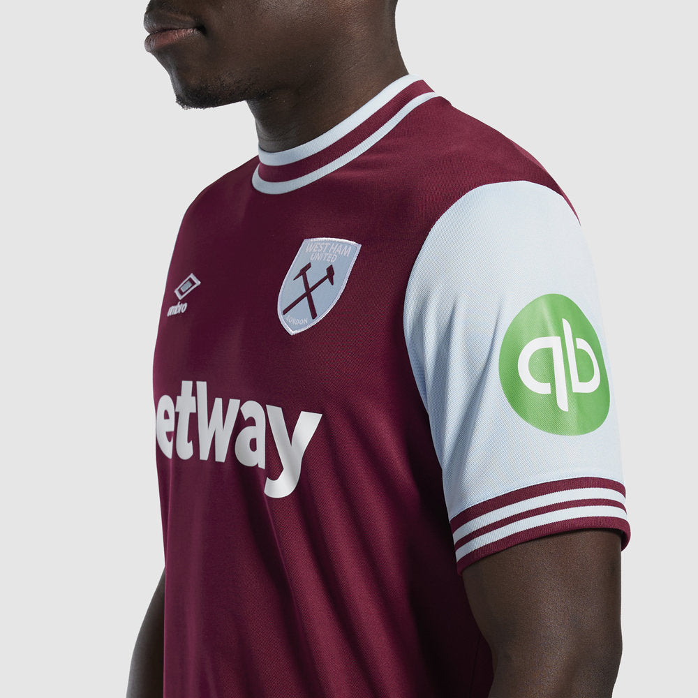 Camisa West Ham 2024/25 I Torcedor, vista de frente